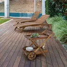 Garden Food Trolley in Design Acacia Wood - Roxen Viadurini