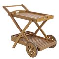 Design Acacia Wood Serving Trolley - Roxen