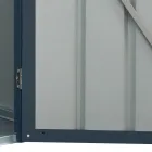 Anthracite Sheet Metal Lean-To Garden Shed with Hinged Door - Cucciolo Viadurini