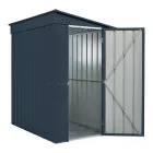 Anthracite Sheet Metal Lean-To Garden Shed with Hinged Door - Cucciolo Viadurini