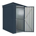 Anthracite Sheet Metal Lean-To Garden Shed with Hinged Door - Cucciolo