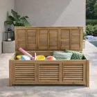Garden Chest Made of Natural Teak - Hide Viadurini