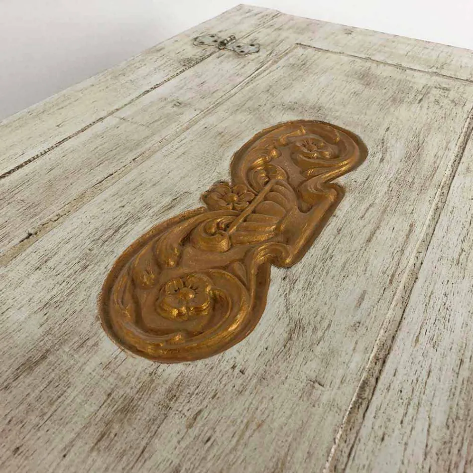 Chest Handmade in Solid Wood with Gold Profiles Made in Italy - Caio Viadurini