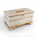 Chest Handmade in Solid Wood with Gold Profiles Made in Italy - Caio