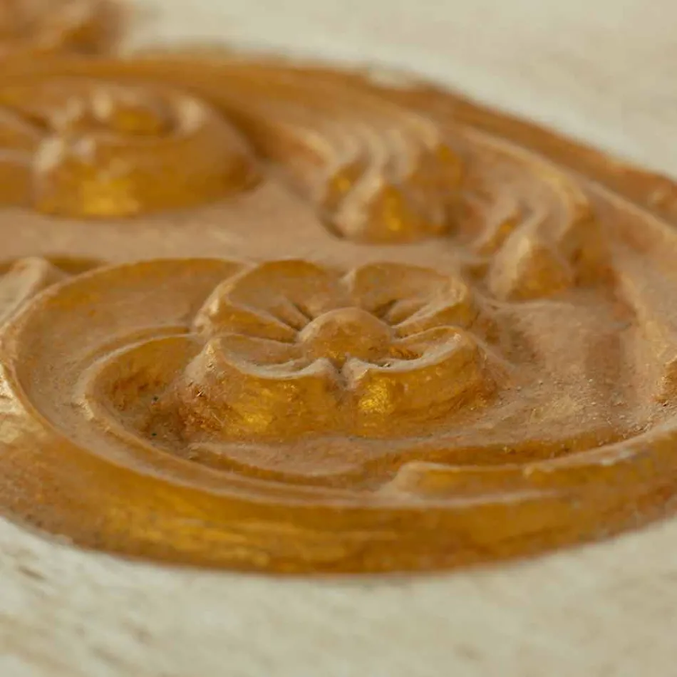 Chest Handmade in Solid Wood with Gold Profiles Made in Italy - Caio Viadurini