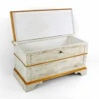 Chest Handmade in Solid Wood with Gold Profiles Made in Italy - Caio Viadurini