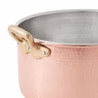 High Casserole in Tinned Copper by Hand Round with 2 Handles 24 cm - Gianfranco Viadurini