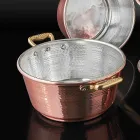 Hand Tinned Conical Oven Copper Casserole and Lid 24 cm - Marialuna Viadurini