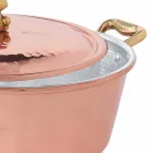 Hand Tinned Conical Oven Copper Casserole and Lid 28 cm - Marialuna Viadurini