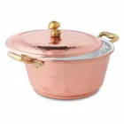 Hand Tinned Conical Oven Copper Casserole and Lid 28 cm - Marialuna Viadurini