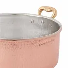 Medium Saucepan in Tinned Copper by Hand Round with 2 Handles 20 cm - Gianfranco Viadurini