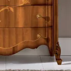 Chest of 7 Drawers in Inlaid Walnut Wood Made in Italy - Commodus Viadurini