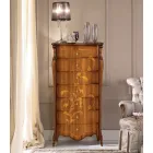 Chest of 7 Drawers in Inlaid Walnut Wood Made in Italy - Commodus Viadurini