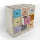 Artisan Chest of Drawers in Solid Wood with 9 Drawers Made in Italy - Pierrot Viadurini
