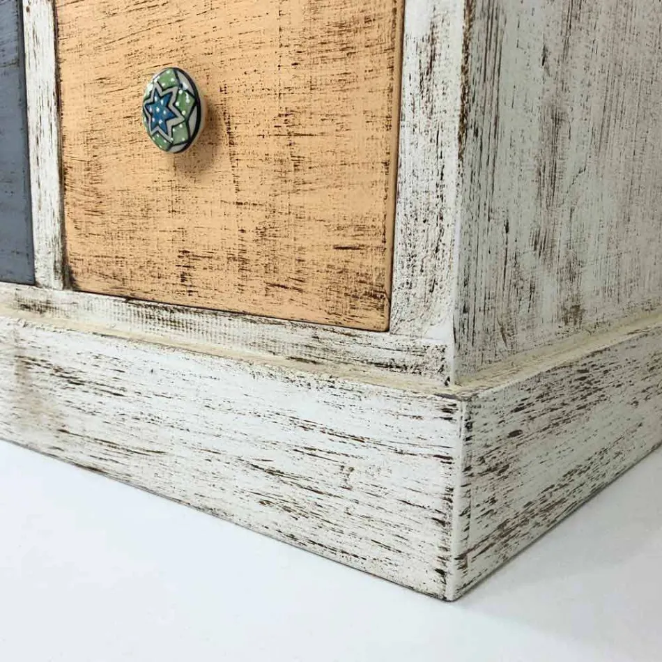 Artisan Chest of Drawers in Solid Wood with 9 Drawers Made in Italy - Pierrot Viadurini