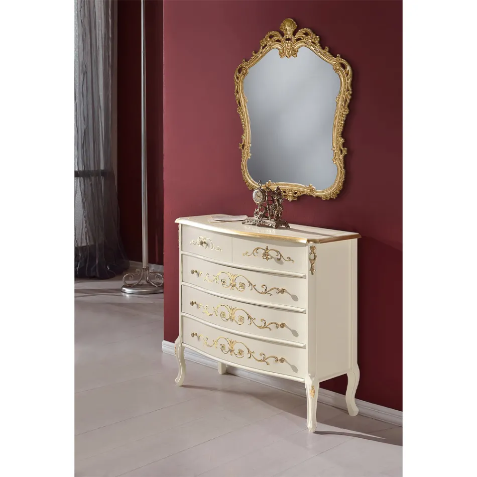 Classic Wooden Bedroom Chest of Drawers Made in Italy - Katerine Viadurini
