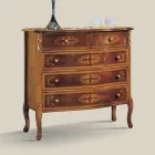 Classic Wooden Bedroom Chest of Drawers Made in Italy - Katerine Viadurini