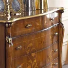 Bedroom Chest of Drawers in Inlaid Wood and Mirror Made in Italy - Cambrige Viadurini