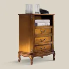 Classic Wooden Chest of 3 Drawers and Compartment Made in Italy - Richard Viadurini