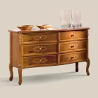 Classic Chest of Drawers in Walnut Wood 4 or 6 Drawers Made in Italy - Katerine Viadurini