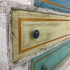 Chest of Drawers with Colored Drawers and Ceramic Knobs Made in Italy - Hendriks Viadurini