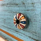 Chest of Drawers with Colored Drawers and Ceramic Knobs Made in Italy - Hendriks Viadurini