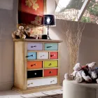 Chest of drawers with all colored drawers and different handles Made in Italy - Aditya Viadurini