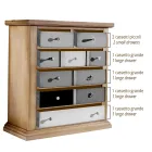 Chest of drawers with all colored drawers and different handles Made in Italy - Aditya Viadurini