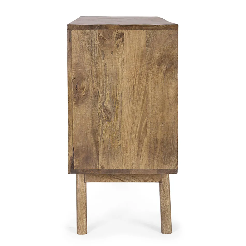 Chest of Drawers in Mango Wood with 6 Drawers of Vintage Design - Desiderio Viadurini