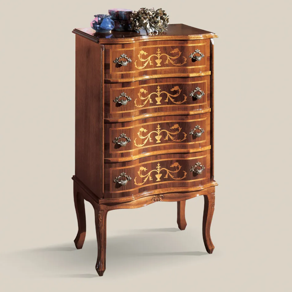 Classic Luxury Walnut Chest of Drawers Made in Italy - Elegant Viadurini