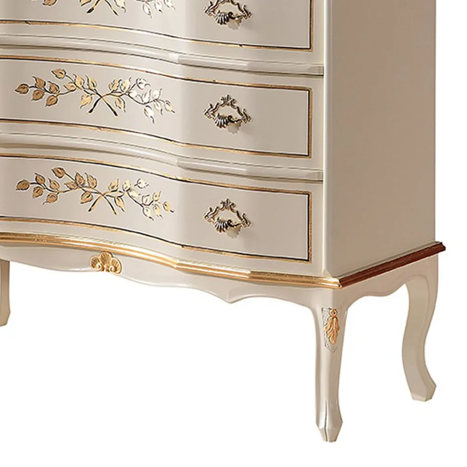 Classic Style Chest of Drawers in Wood with 3 Drawers Made in Italy - Elegant Viadurini