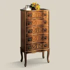 Classic Style Chest of Drawers in Luxury Walnut Wood Made in Italy - Elegant Viadurini