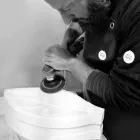 Centerpiece in Arabescato Marble with Leaf Shape Made in Italy - Treviso Viadurini