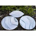 Centerpiece in Arabescato Marble with Leaf Shape Made in Italy - Treviso Viadurini