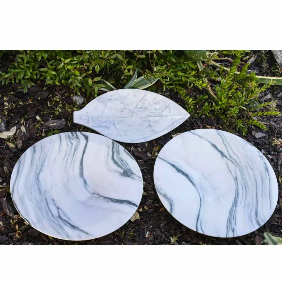 Centerpiece in Brezza della Versilia Marble and Metal Made in Italy - Amabile Viadurini