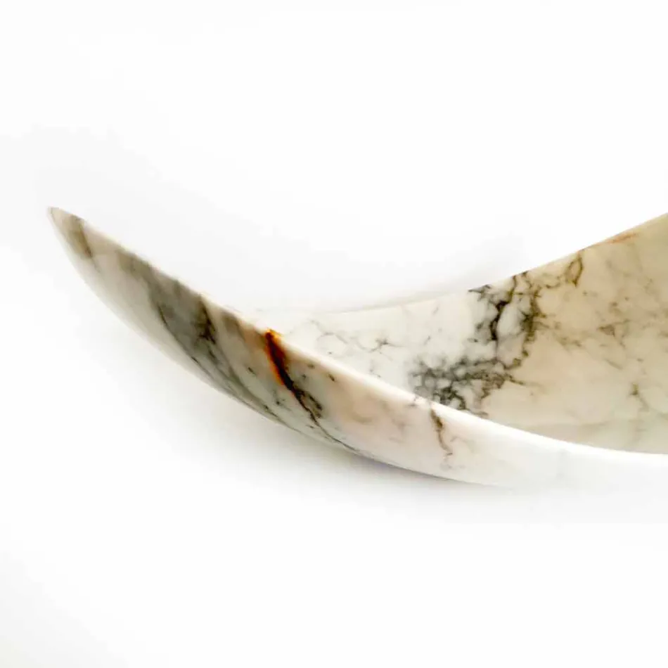 Centerpiece in Paonazzo Marble of Made in Italy Design - Libeccio Viadurini