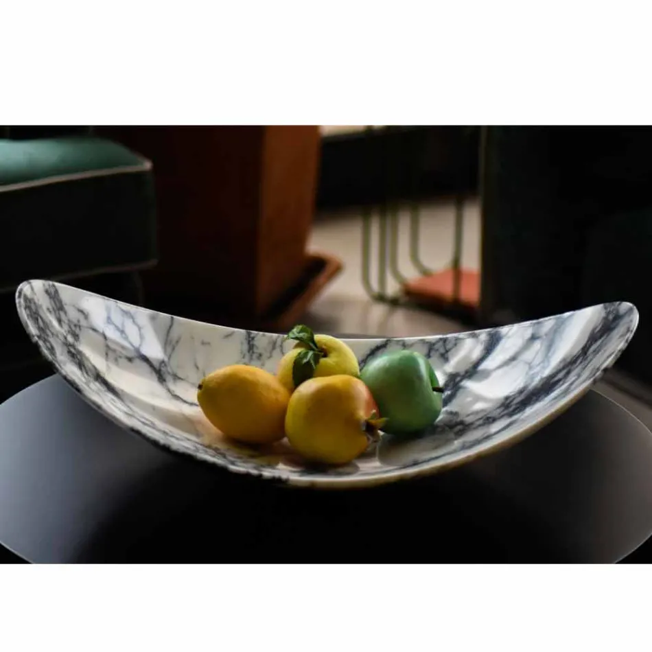 Centerpiece in Paonazzo Marble of Made in Italy Design - Libeccio Viadurini