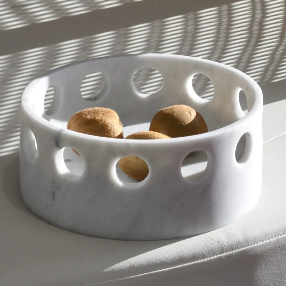Satin Marble Centrepiece/Pocket Tray Made in Italy - Hinata Viadurini