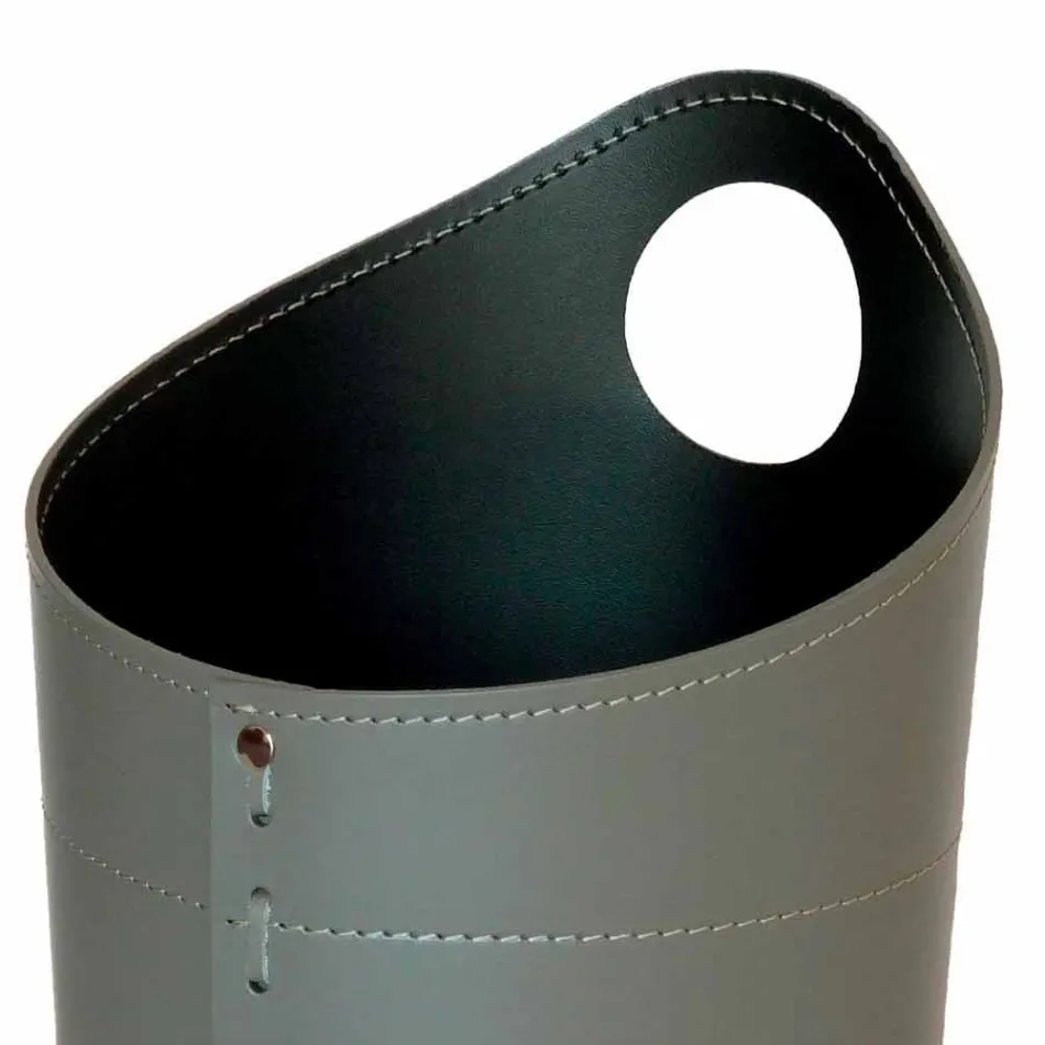 Recycled paper waste basket in Ambrogio handmade leather Viadurini
