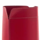 Waste paper basket made in Italy in regenerated Canistro leather Viadurini