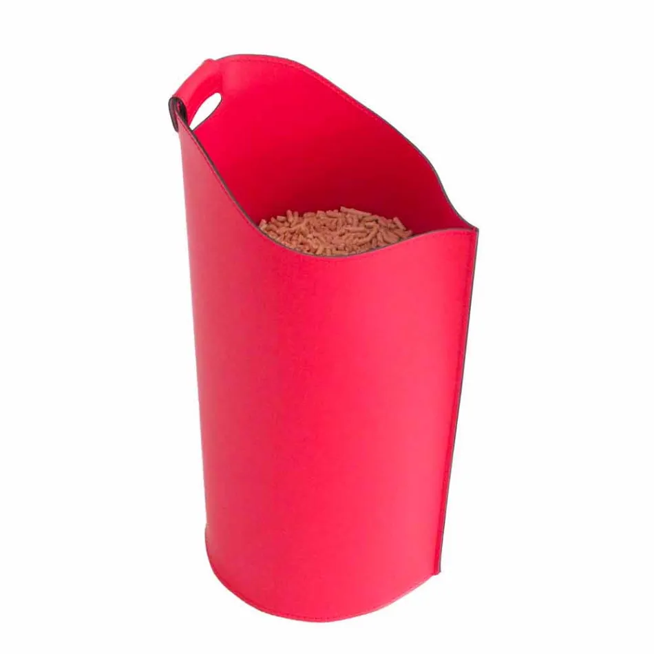 Internal leather pellet basket 15 Kg of Sapel design Viadurini