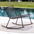 Outdoor Rocking Chaise Longue in Galvanized Metal Made in Italy - Vikas