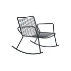 Outdoor Rocking Chaise Longue in Galvanized Metal Made in Italy - Vikas Viadurini
