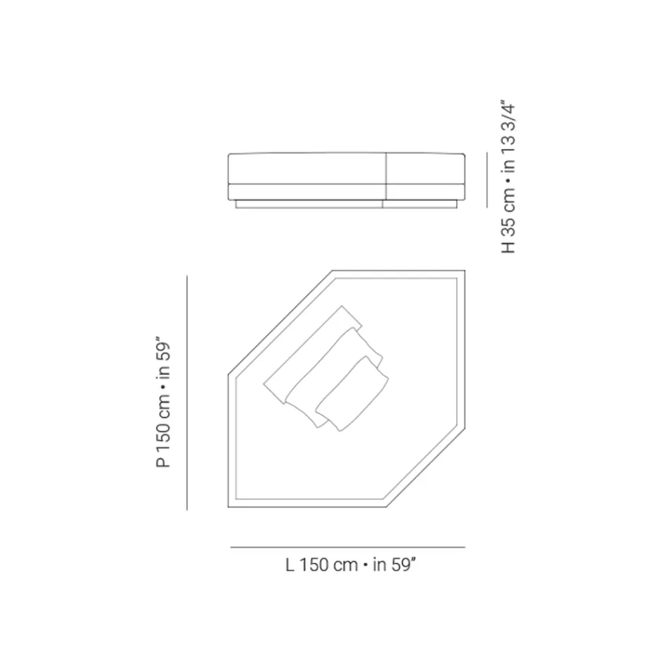 Corner Garden Chaise Longue in Fabric Made in Italy - Rubik Viadurini
