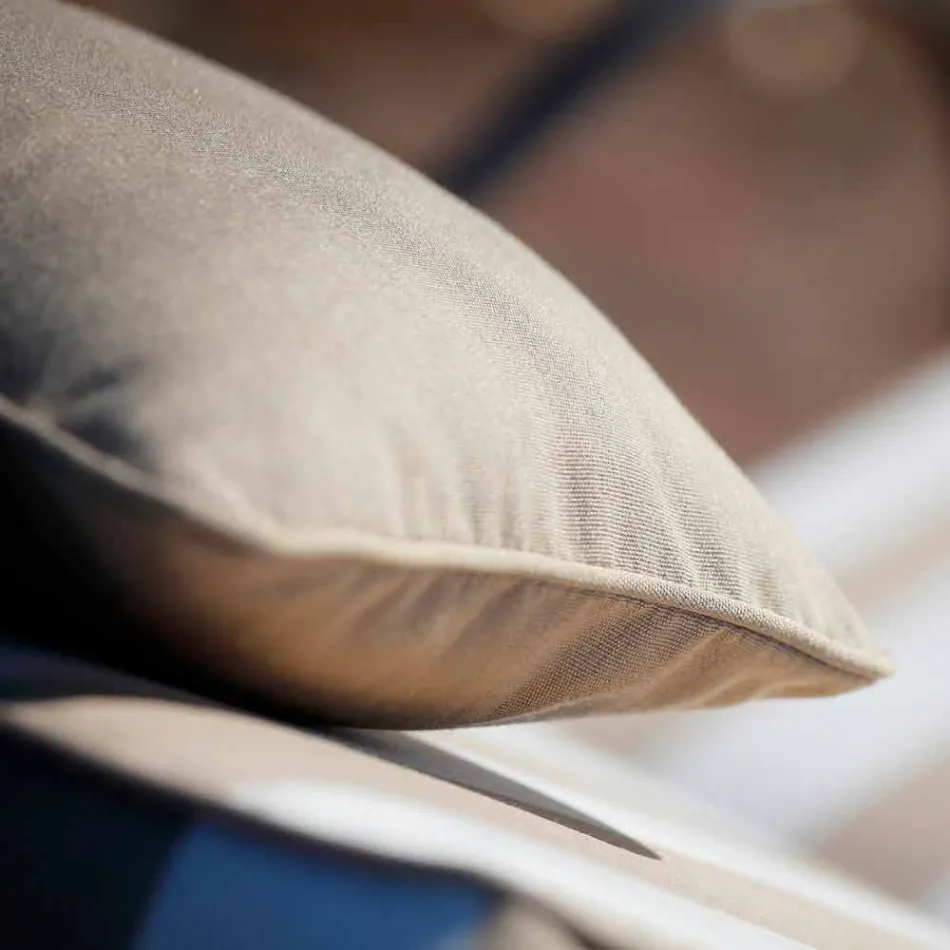 Outdoor Chaise Longue in Iron and Handmade Fabric Made in Italy - Relax Viadurini