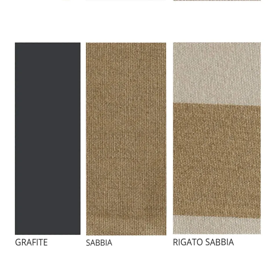 Outdoor Chaise Longue in Iron and Handmade Fabric Made in Italy - Relax Viadurini