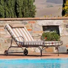 Outdoor Chaise Longue in Iron and Handmade Fabric Made in Italy - Relax Viadurini