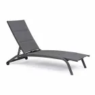 Outdoor Chaise Longue in Textilene and Aluminum with Wheels, 4 Pieces - Babilonia Viadurini