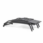 Outdoor Chaise Longue in Textilene and Aluminum with Wheels, 4 Pieces - Babilonia Viadurini
