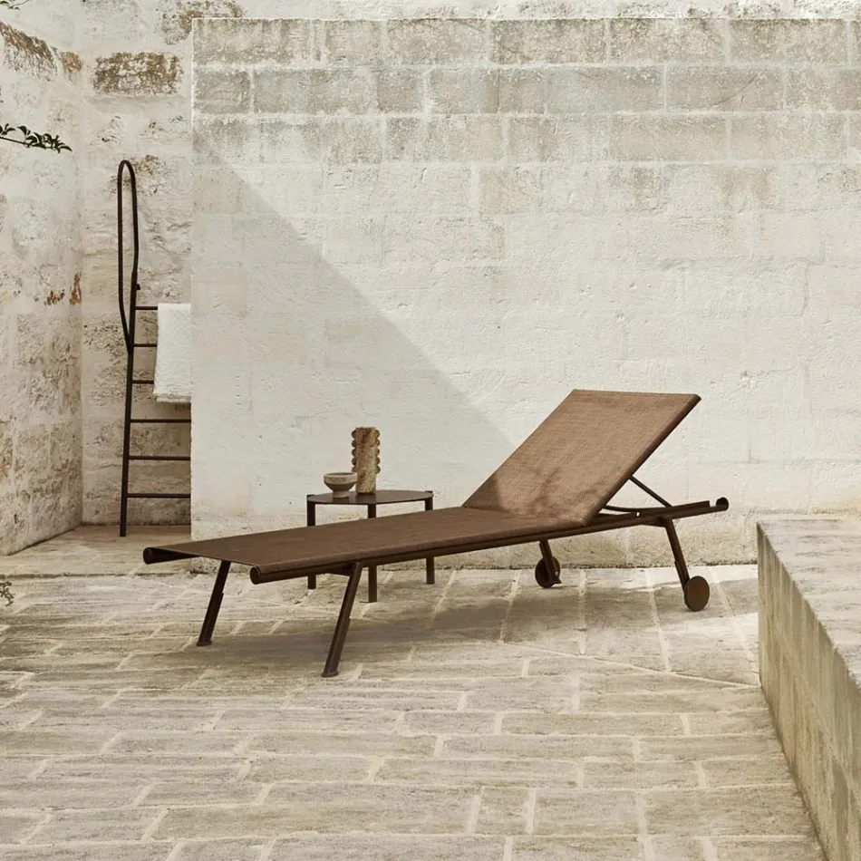Garden Chaise Longue Aluminum and Technical Fabric - Bahia by Varaschin Viadurini